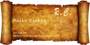 Raits Cintia névjegykártya